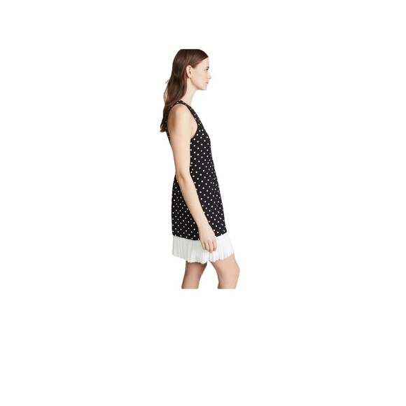 Cinq A Sept Catriona Size 10 Black White Polka Dot Pleated Hem Dress $396 - Picture 4 of 13
